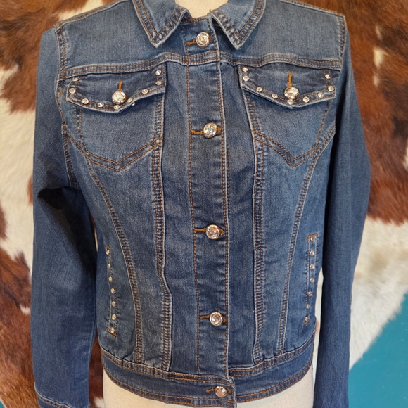 Earl Jeans Blue Denim Jacket with Stud Details - Picture 2 of 13